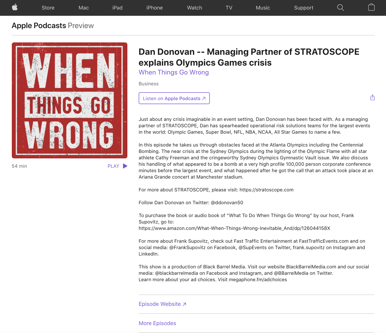 When Things Go Wrong podcast landing page